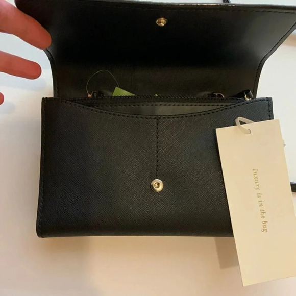 Rare KATE SPADE Black Run Wild Leopard Leather Crossbody Bag - Picture 9 of 16